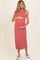Dusty Rose Ribbed Maternity Midi Tank Dress