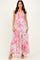 Pink Sleeveless Tiered Maxi Dress