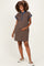 Navy/Mocha Relaxed Fit Striped Polo Maternity Mini Dress