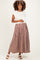 Cream/Mocha Plaid Cap Sleeve Maternity Midi Dress