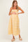 Yellow Embroidered Smocked Maternity Maxi Dress