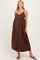 Brown Linen Blend Sleeveless Maternity Maxi Dress