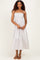 Mocha Striped Empire Waist Tiered Midi Dress
