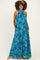 Royal Floral Halter Maternity Maxi Dress