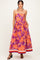 Plum Floral Strapless Midi Dress
