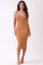 Camel Notch Neckline Tank Dress