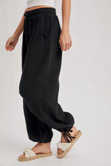 Black Tie Hem Pants