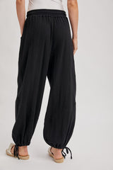 Black Tie Hem Pants