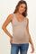 Ash Mocha Sleeveless Fitted Maternity Tank Top