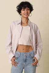 Mocha Stripe Striped Button-Down Shirt