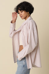 Mocha Stripe Striped Button-Down Shirt