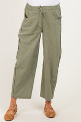 Sage Textured Maternity Pants
