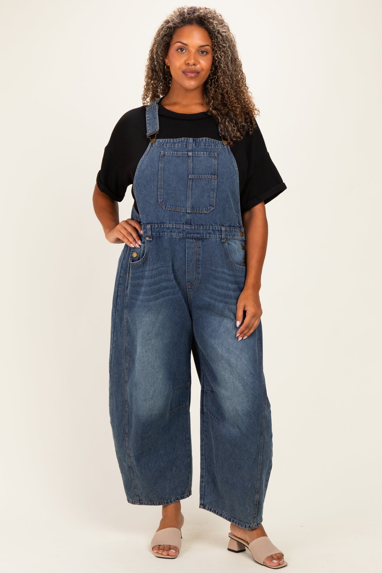 Denim Vintage Wash Plus Maternity Overall