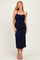 Navy Sleeveless Lace Midi Dress
