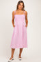 Pink Gingham Smocked Maternity Midi Dress
