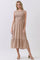 Beige Smocked And Tiered Maxi Dress