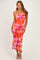 Multi Floral One Shoulder Ruched Maternity Dress