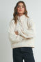 Ivory Fleece Snap Button Side Pocket Pullover