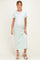 Ivory/ Mint Striped Short Sleeve Maternity Maxi Dress