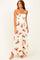 Cream Floral Thin Strap Midi Dress
