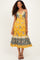 Yellow Mixed Print Halter Maxi Dress