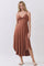 Rust Solid V-Neck Cami Dress