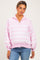 Light Pink Striped Snap Button Maternity Pullover