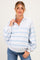Heather Grey Striped Snap Button Maternity Pullover