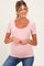 Blush Lace Trim Ribbed Maternity Top