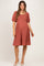 Marsala Polka Dot Puff Sleeve Maternity Dress