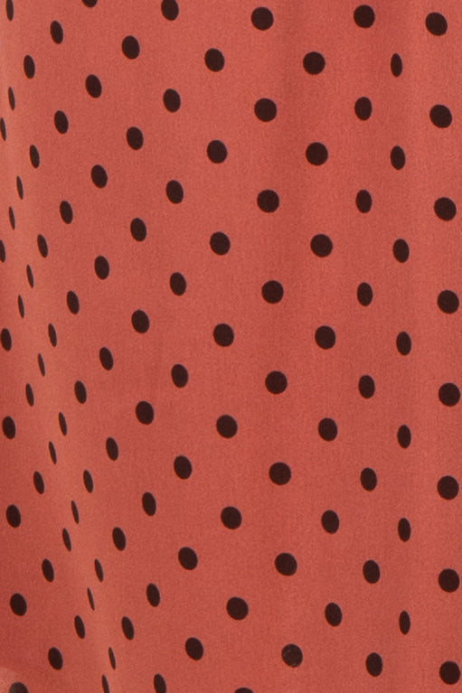 Marsala Polka Dot Puff Sleeve Maternity Dress