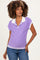 Lavender Stripe Trim Maternity Collared Top