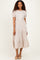 Cream/ Mocha Striped Short Sleeve Tiered Maxi Dress