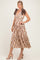 Brown Plaid Shoulder Tie Dress