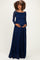 Navy Floral Lace Long Sleeve Off Shoulder Maternity Maxi Dress