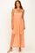 Peach Sleeveless Lace Maxi Dress