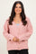 Ballet Pink Chenille Knit Button Front Cardigan