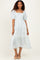 Blue Floral Puff Sleeve Ruffle Tiered Maxi Dress