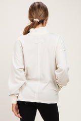 Clean Ivory Washed Oversized Mock Neck Maternity Sweatshirt
