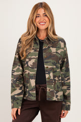 Camo Vintage Washed Denim Maternity Jacket