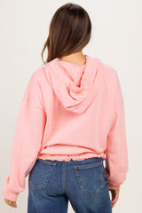 Blush Pink Oversized Fleece Terry Maternity Hoodie