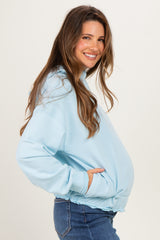 Blue Sky Oversized Fleece Terry Maternity Hoodie