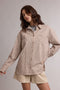 Chestnut Striped Heart Pocket Button Down Shirt
