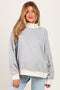 Heather Grey Floral Mock Neck Drop Shoulder Maternity Pullover