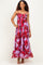 Lavender Floral Ruffle Hem Maxi Dress