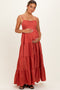 Bronze Sleeveless Tiered Maternity Maxi Dress
