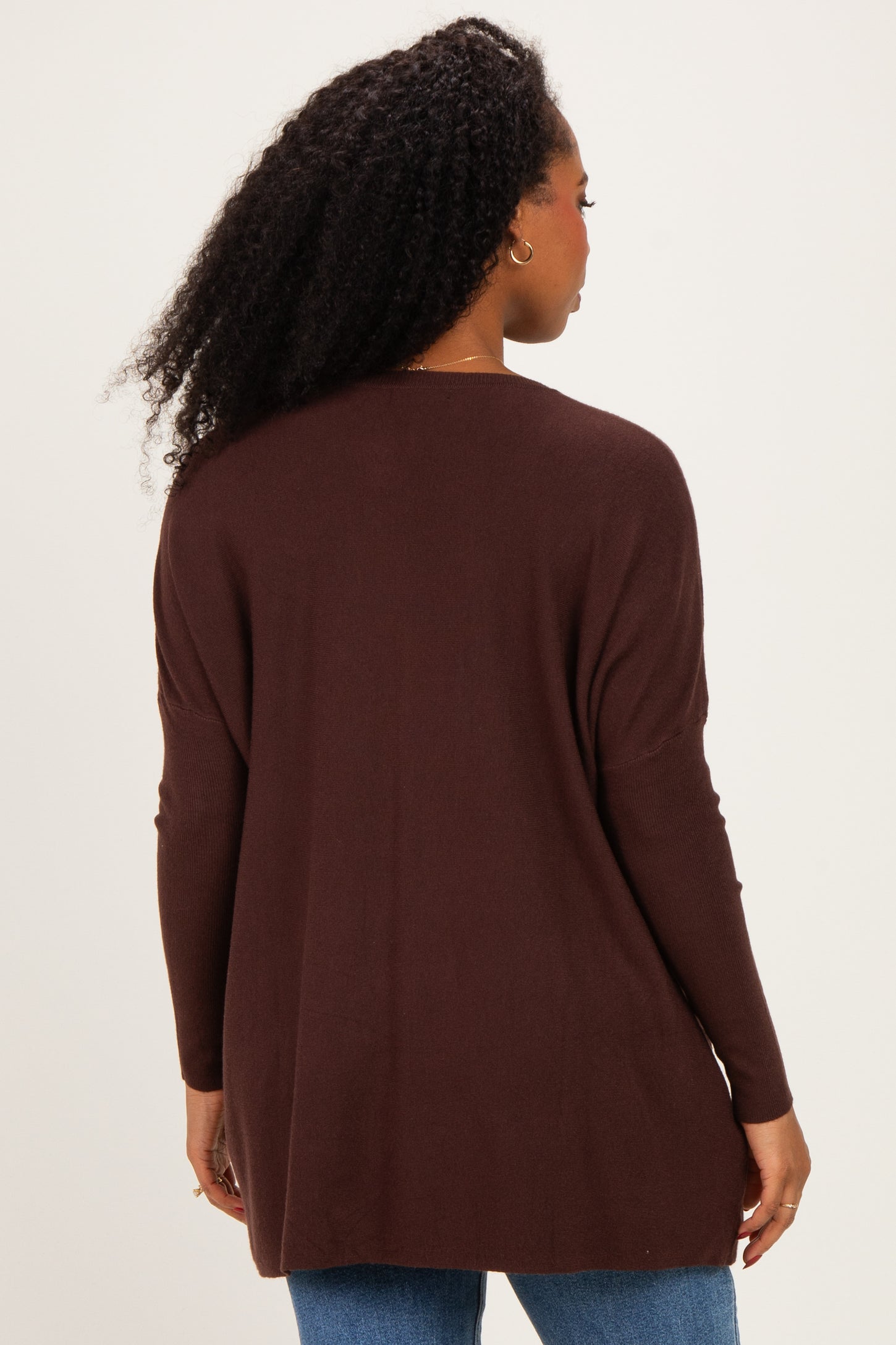 Cacao Oversize Pocket Sweater Top