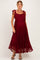 Burgundy Sleeveless Lace Maternity Maxi Dress
