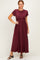 Plum Ruffle Trim Maxi Dress