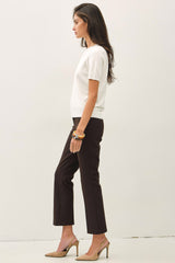 Ivory Basic Short Sleeve Sweater Top